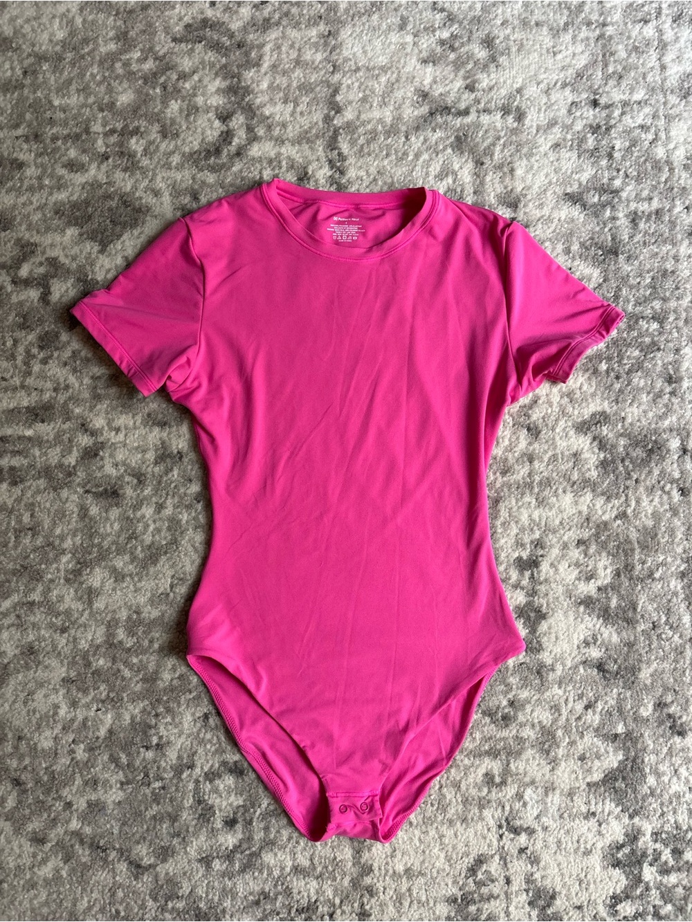 Short-Sleeve Pink Crewneck Bodysuit for Women